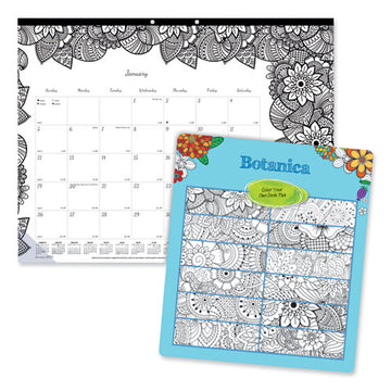 Blueline® Monthly Desk Pad Calendar, Doodleplan Coloring Pages, 22 X 17, Black Binding, Clear Corners, 12-month (jan To Dec): 2022 freeshipping - TVN Wholesale